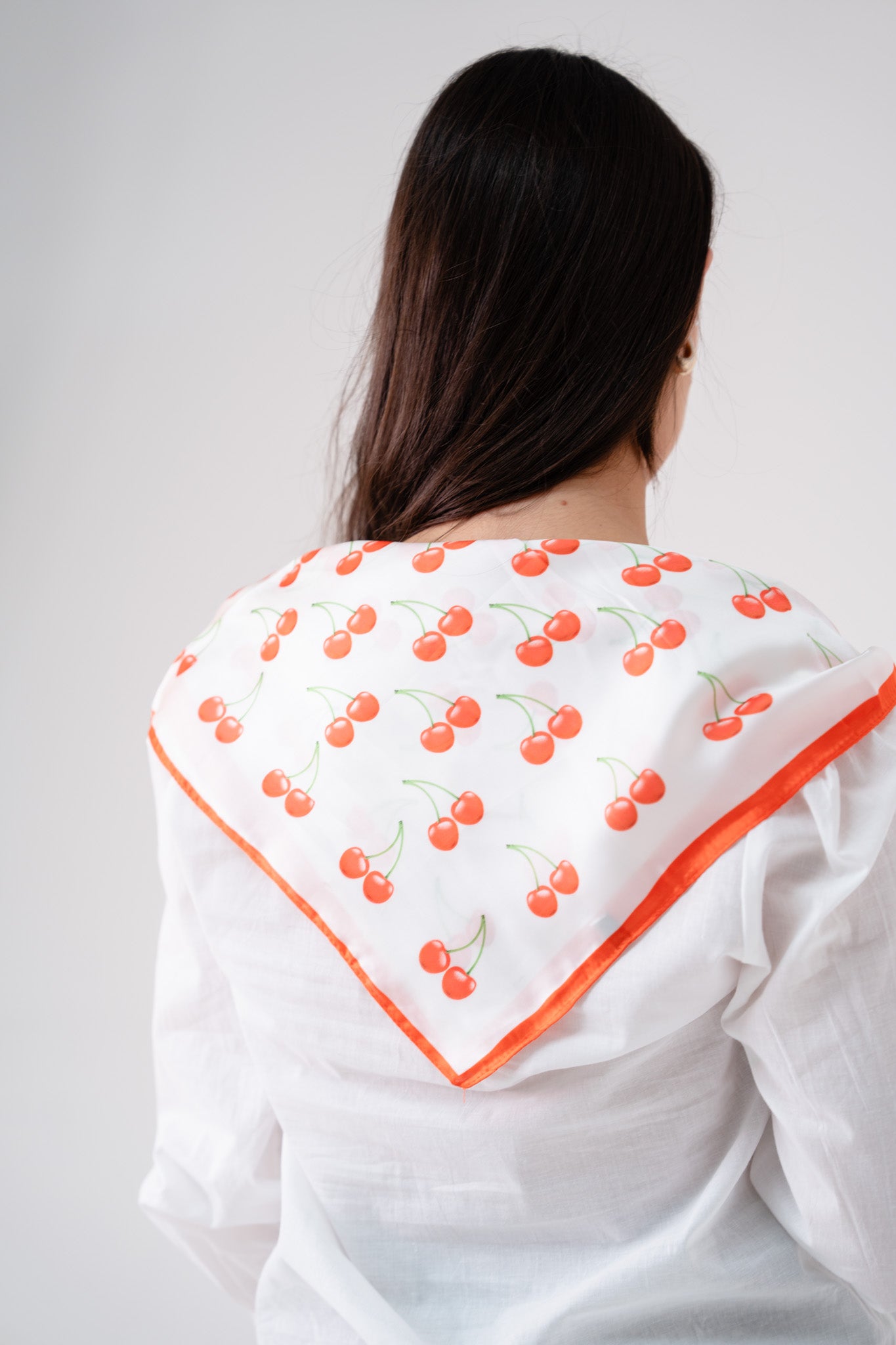 Orla Cherry Print Neck Scarf In Red