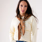 Orla Green Spotted Neck Scarf In Tan