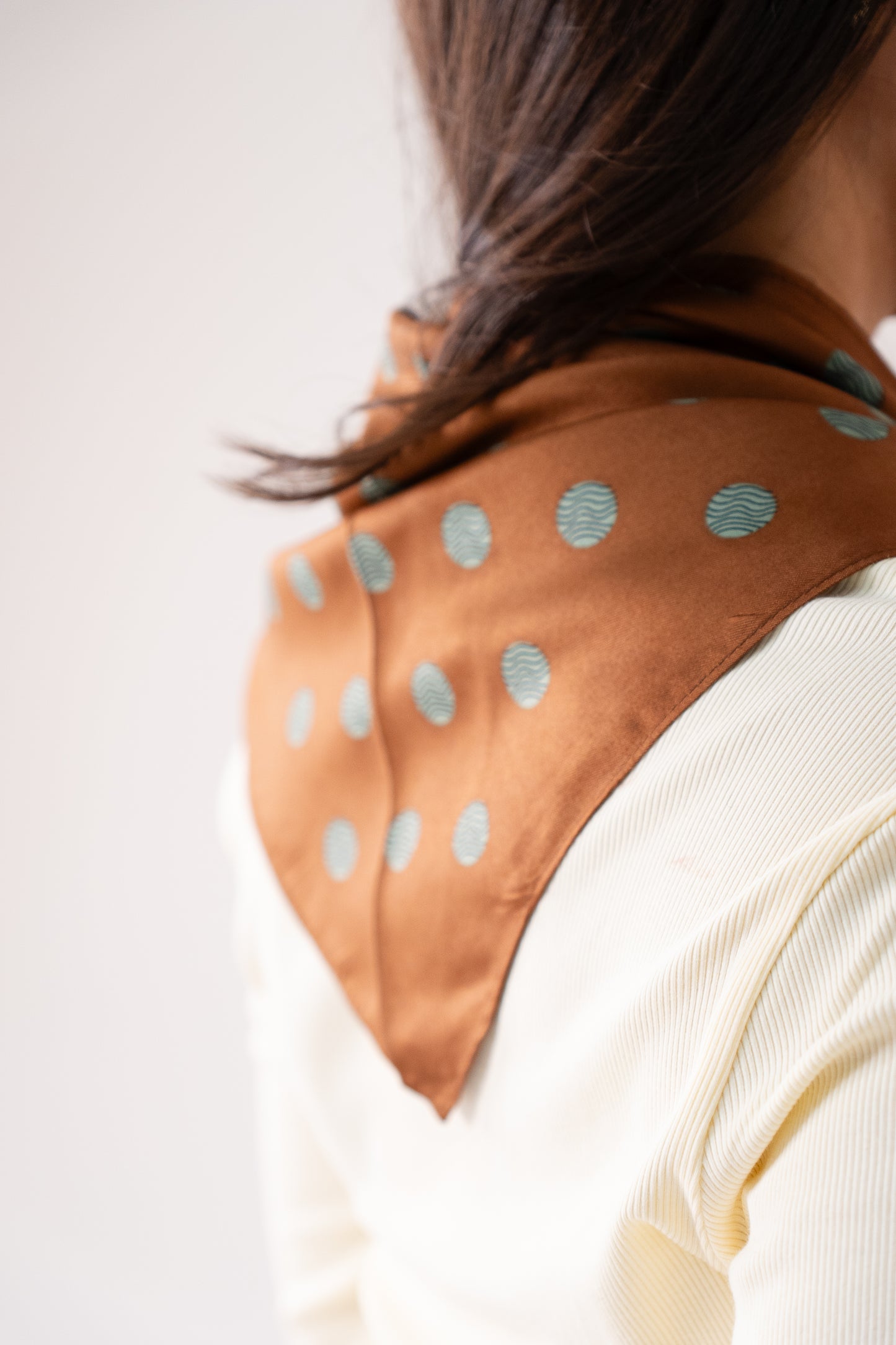 Orla Green Spotted Neck Scarf In Tan