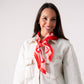 Orla Heart Print Neck Scarf In Pink & Red