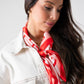 Orla Heart Print Neck Scarf In Pink & Red