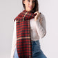 Orla Houndstooth Scarf In Red Mix
