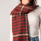 Orla Houndstooth Scarf In Red Mix