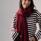 Orla Luxe Tassel Scarf In Bordeaux