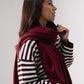 Orla Luxe Tassel Scarf In Bordeaux