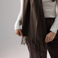 Orla Luxe Tassel Scarf In Coffee