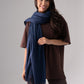 Orla Luxe Tassel Scarf In Dark Blue