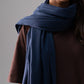 Orla Luxe Tassel Scarf In Dark Blue