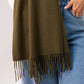 Orla Luxe Tassel Scarf In Olive