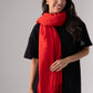Orla Luxe Tassel Scarf In Red