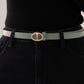 Orla Oval Buckle Belt In Duck Egg