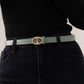 Orla Oval Buckle Belt In Duck Egg