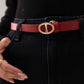 Orla Oval Buckle Belt In Red