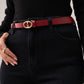 Orla Oval Buckle Belt In Red