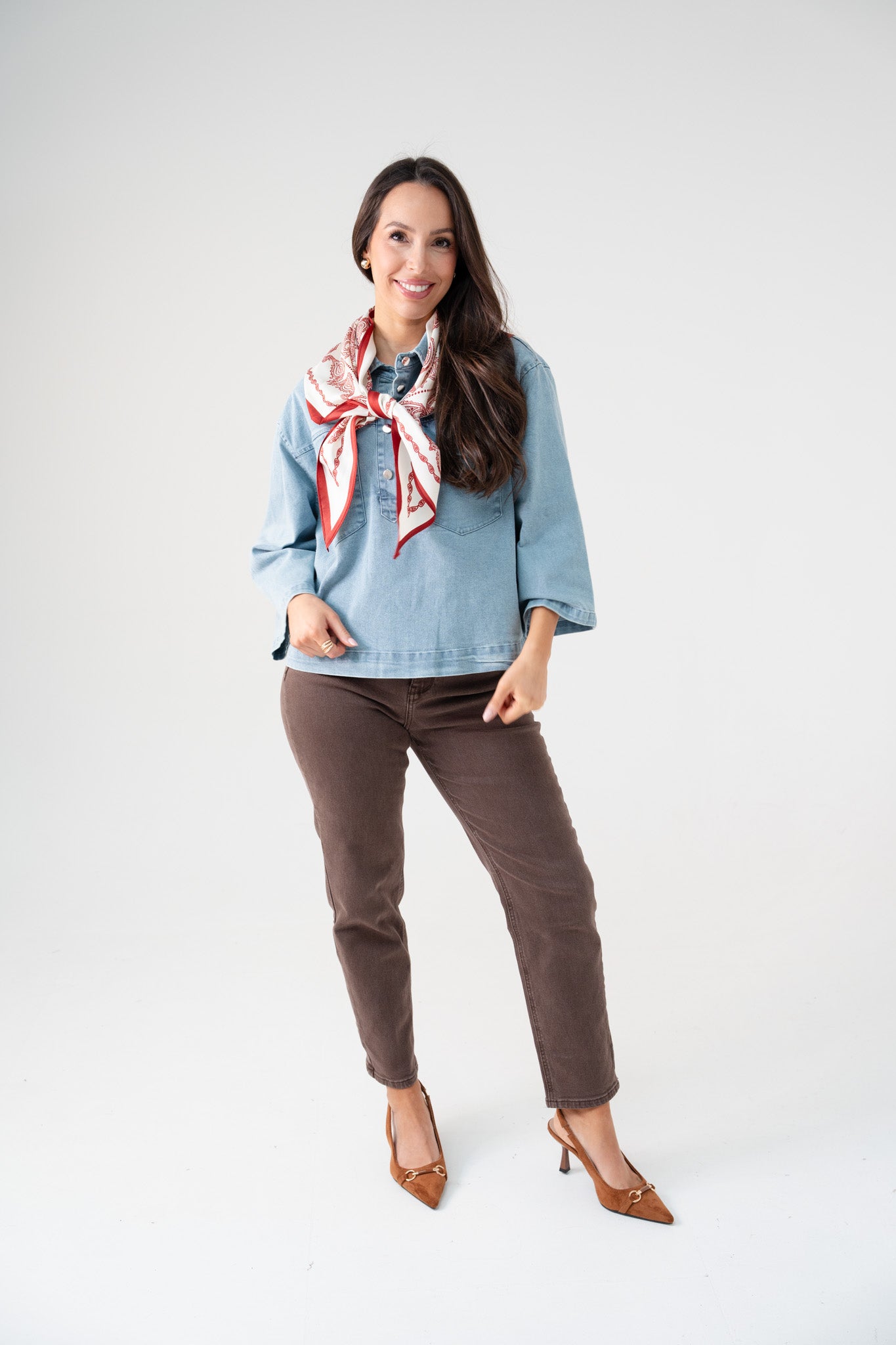 Orla Paisley Print Neck Scarf In Bordeaux Mix