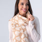 Orla Printed Wide Scarf In Taupe Mix