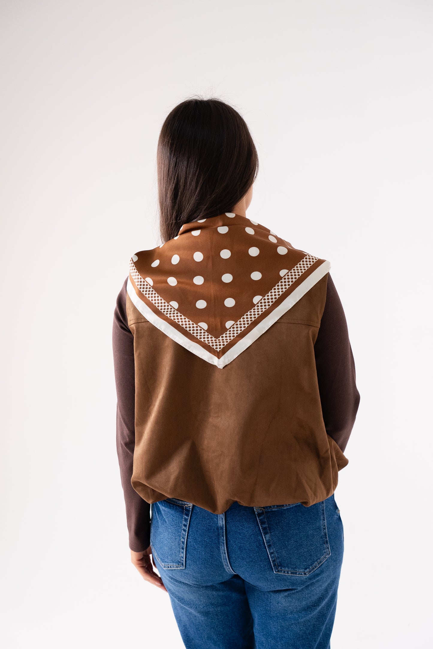 Orla Spotted Neck Scarf In Coffee Mix