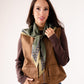 Orla Square Print Neck Scarf In Olive Mix