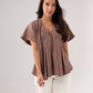 Paige Batwing Sleeve Top In Mocha
