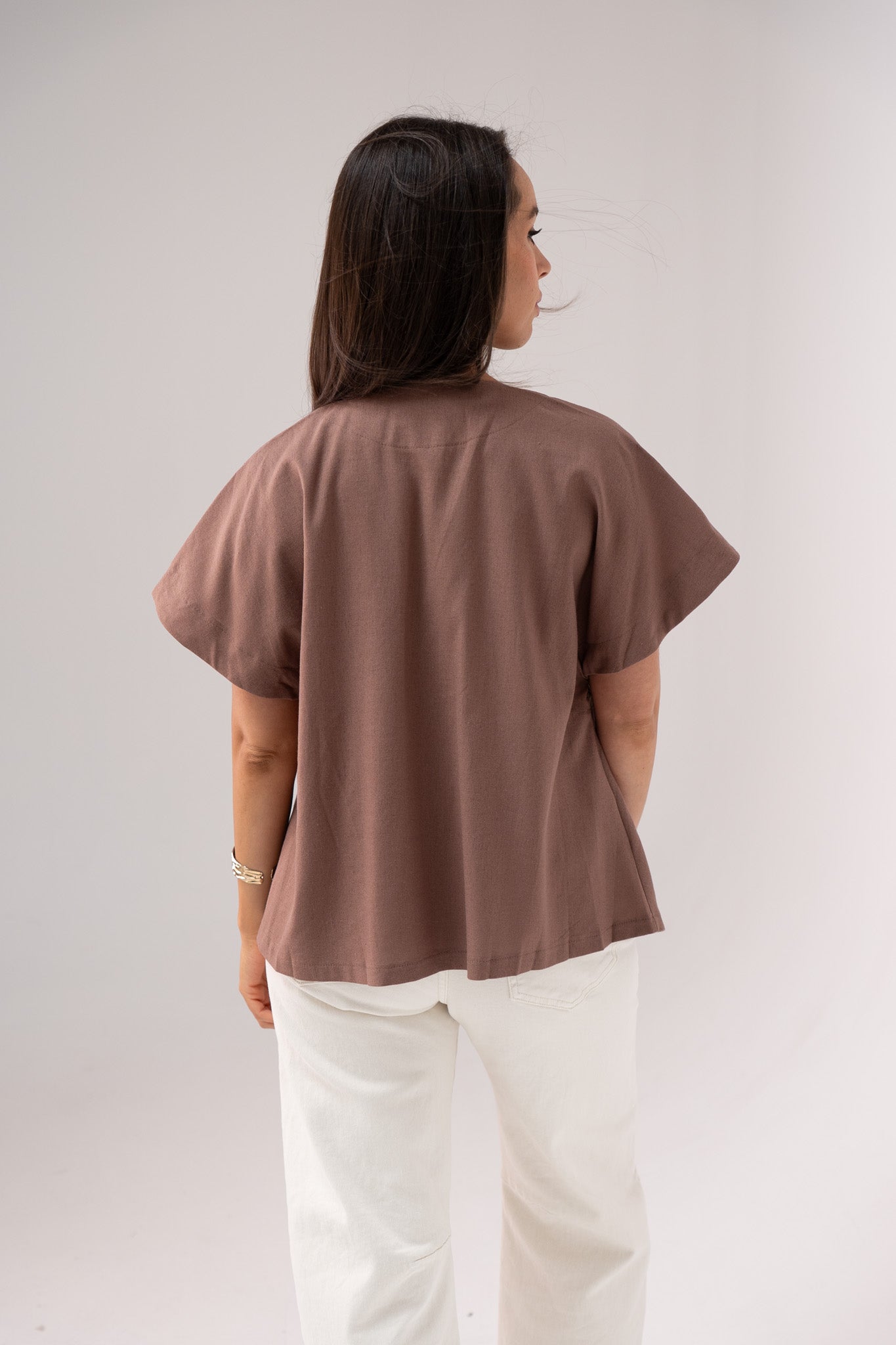 Paige Batwing Sleeve Top In Mocha