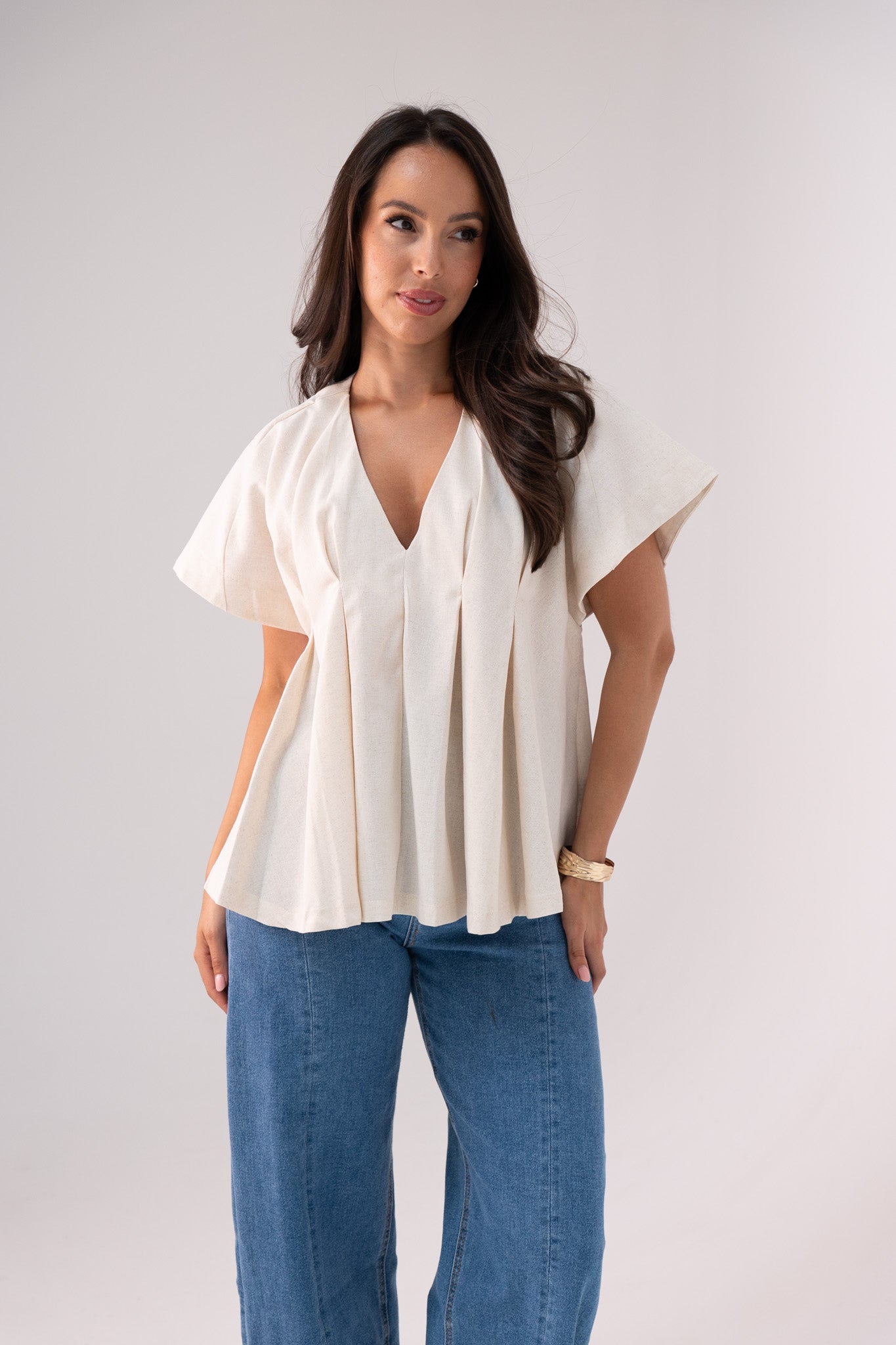 Paige Batwing Sleeve Top In Neutral