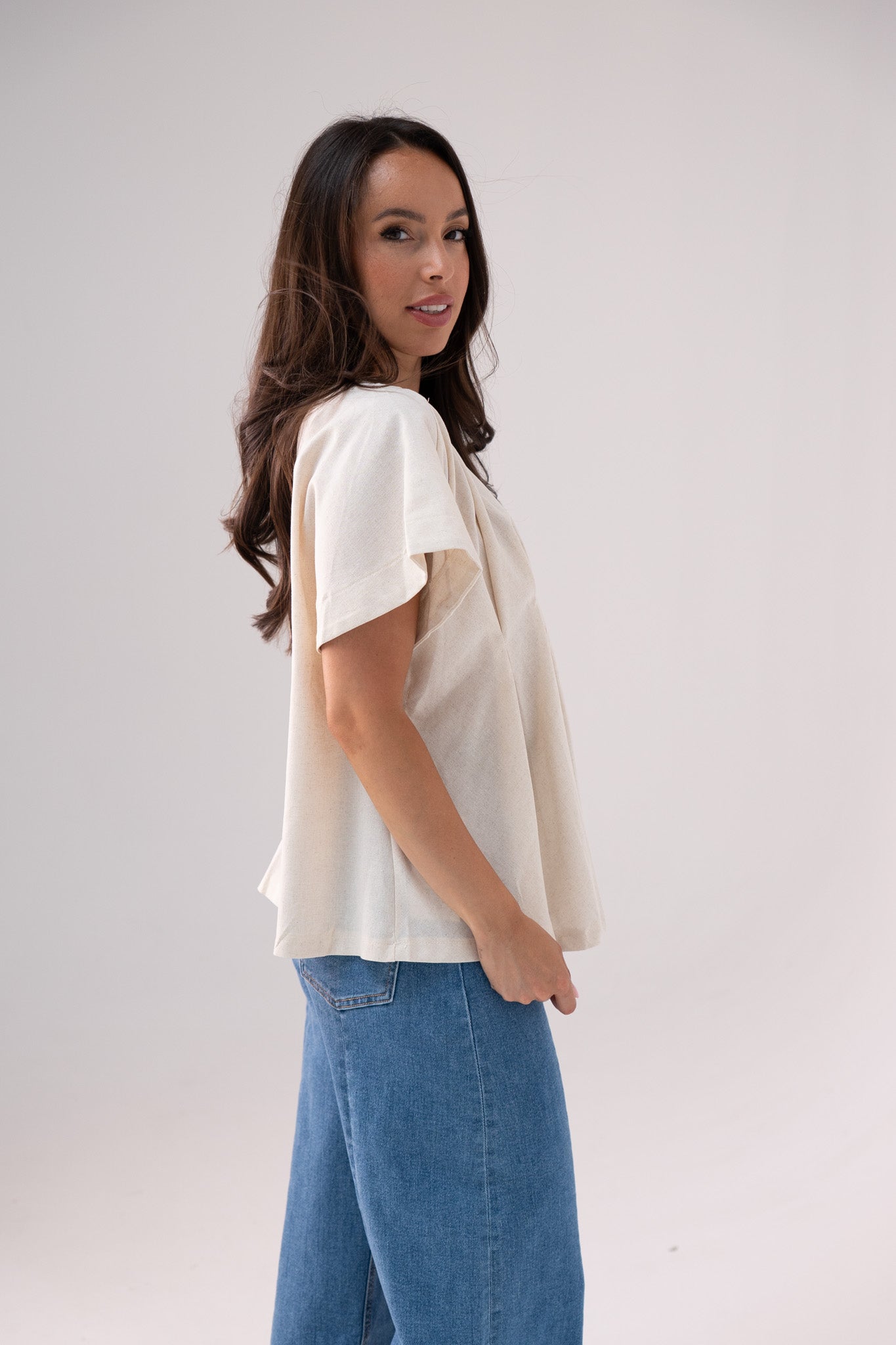 Paige Batwing Sleeve Top In Neutral