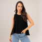 Paige Asymmetric Hem Top In Black
