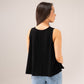 Paige Asymmetric Hem Top In Black