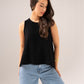 Paige Asymmetric Hem Top In Black