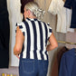 Holly Stripe Sleeveless Knit In Navy Mix
