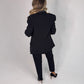 Love Laura Tuxedo Power Blazer In Black