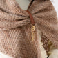Polly Chain Detail Knit Scarf In Taupe