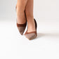 Polly Contrast Toe Slingback In Chocolate