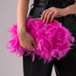 Polly Feather Clutch Bag In Fuchsia