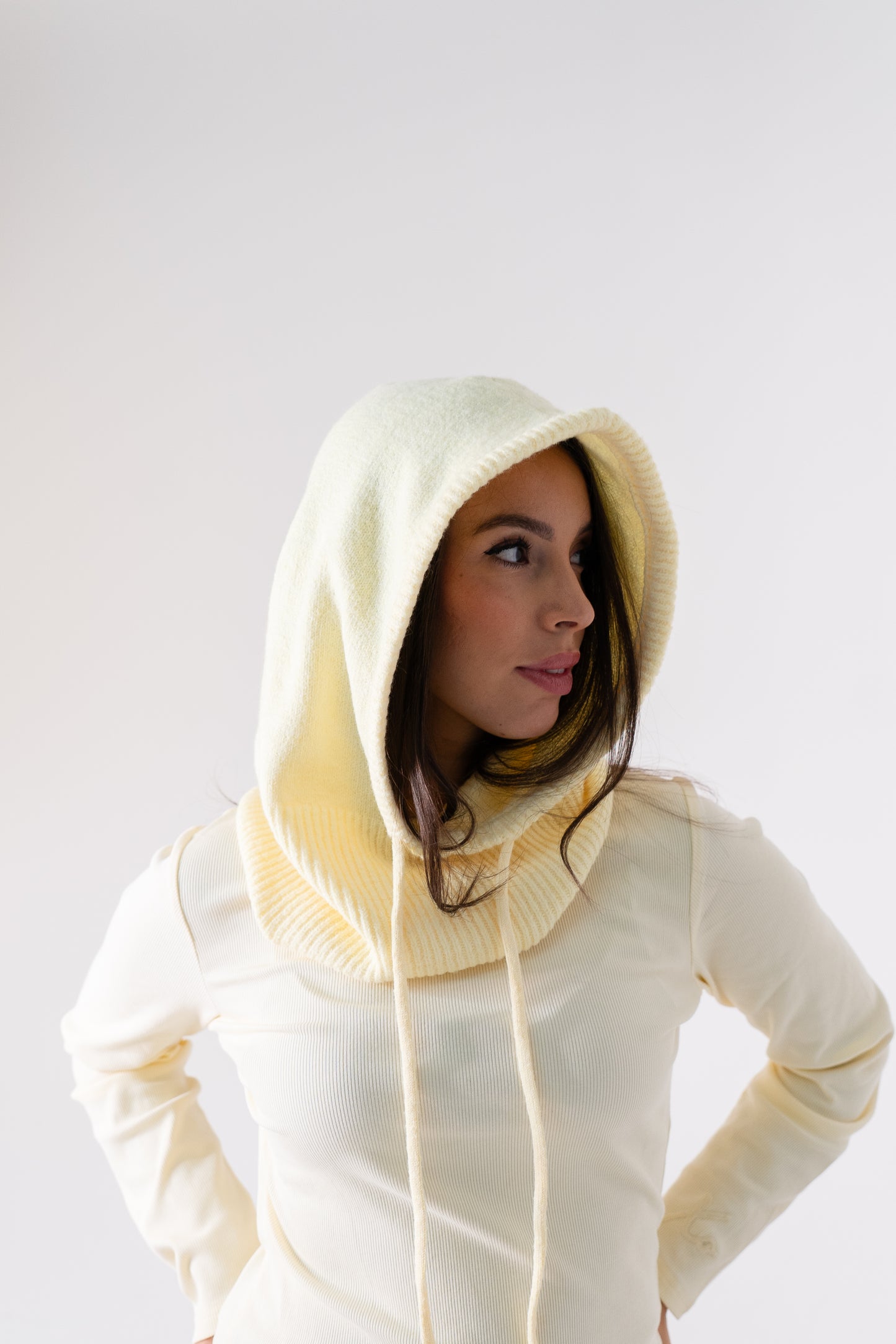 Polly Knit Hood In Lemon