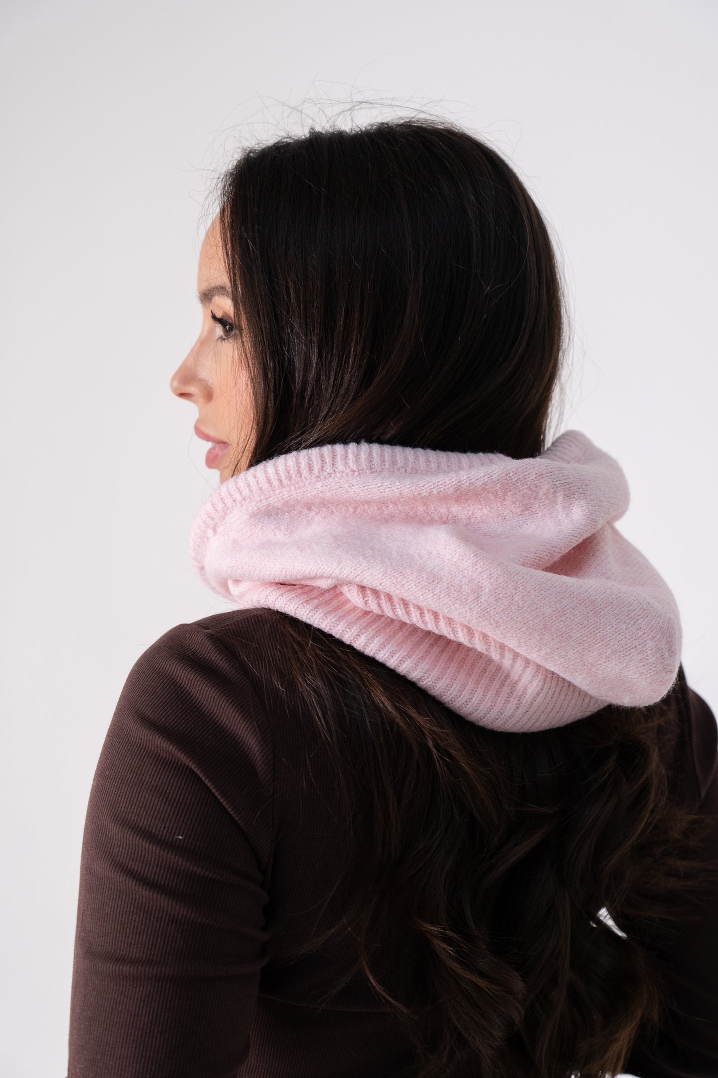 Polly Knit Hood In Rose Pink