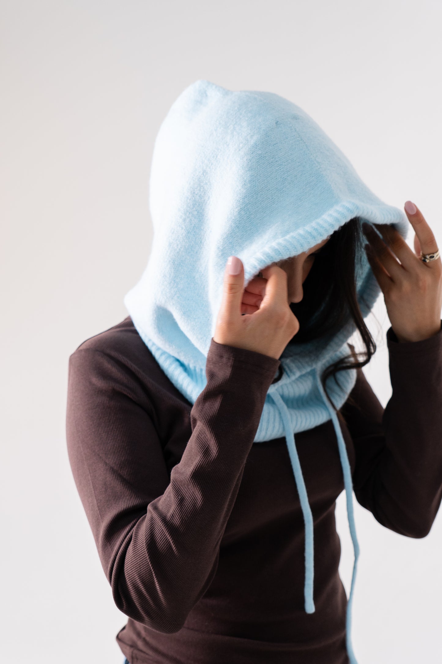 Polly Knit Hood In Sky Blue