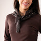 Polly Leopard Knit Neck Scarf In Chocolate