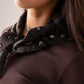 Polly Leopard Knit Neck Scarf In Chocolate