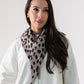 Polly Leopard Knit Neck Scarf In Taupe