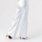 Polly Metallic Flared Trousers In Silver