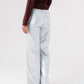 Polly Metallic Flared Trousers In Silver