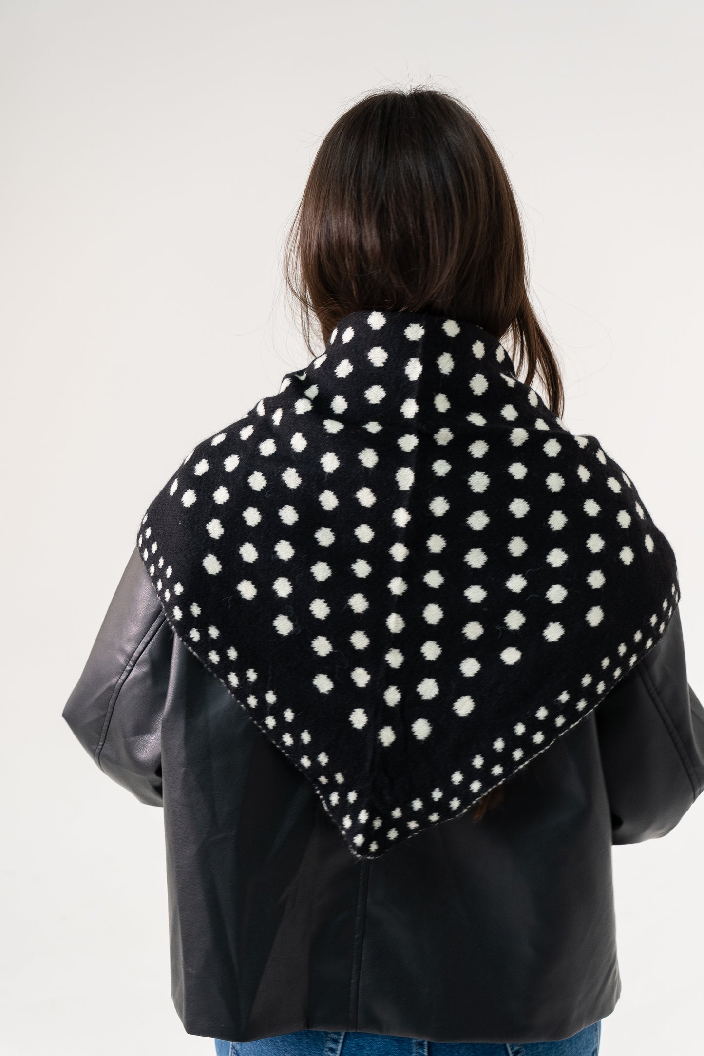 Polly Polka Dot Scarf In Black