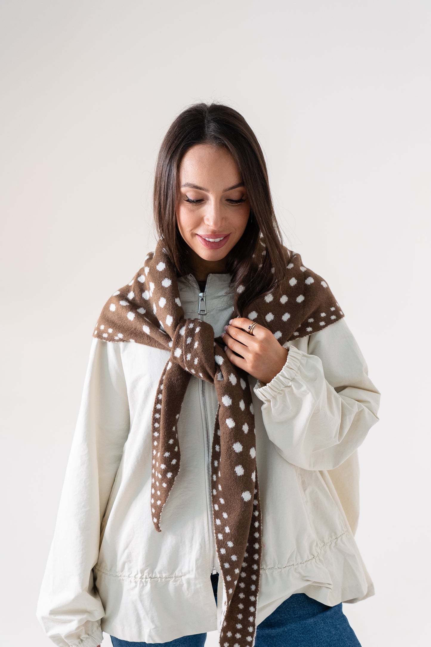 Polly Polka Dot Scarf In Chocolate