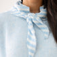 Polly Stripe Knit Neck Scarf In Sky Blue