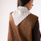 Polly Stripe Knit Neck Scarf In Taupe