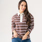 Polly Stripe Rugby Top In Brown