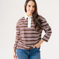 Polly Stripe Rugby Top In Brown