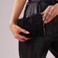 Polly Textured Clutch Bag In Black