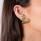 Polly Textured Heart Earrings In Gold